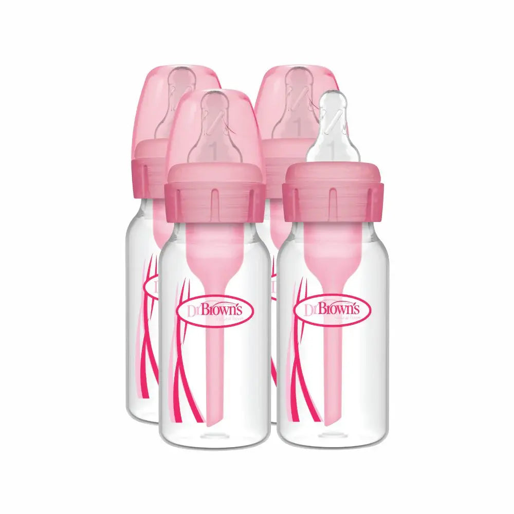 Dr. Brown's Natural Flow Anti-Colic Options+ Narrow Baby Bottle - 4oz/120 ml - Pink