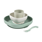 Beaba Silicone 4 Piece Baby Meal Set – Suction Plate, Suction Bowl, Anti-Slip Cup & 2nd Stage Spoon, Non-Slip, Unbreakable, Easy to Clean, BPA-Free Baby Feeding Set for Mess-Free Mealtime Essentials, 4M+