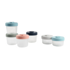 Beaba Starter Food Storage Set - Airtight Interlocking Stackable Containers for Baby & Toddler Meals with Graduation Scale, Leakproof, Microwave & Freezer Safe, Set of 6 (2x90ML & 4x150ML), Multicolor
