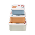Beaba Snack Box - Easy-to-Open Lids, Stackable, Lightweight, Leak-Resistant, Ideal for Kids Lunches & Snacks Containers and Microwave Safe, Travel Friendly, Set of 3, (500ml, 350ml, 230ml), Multicolor