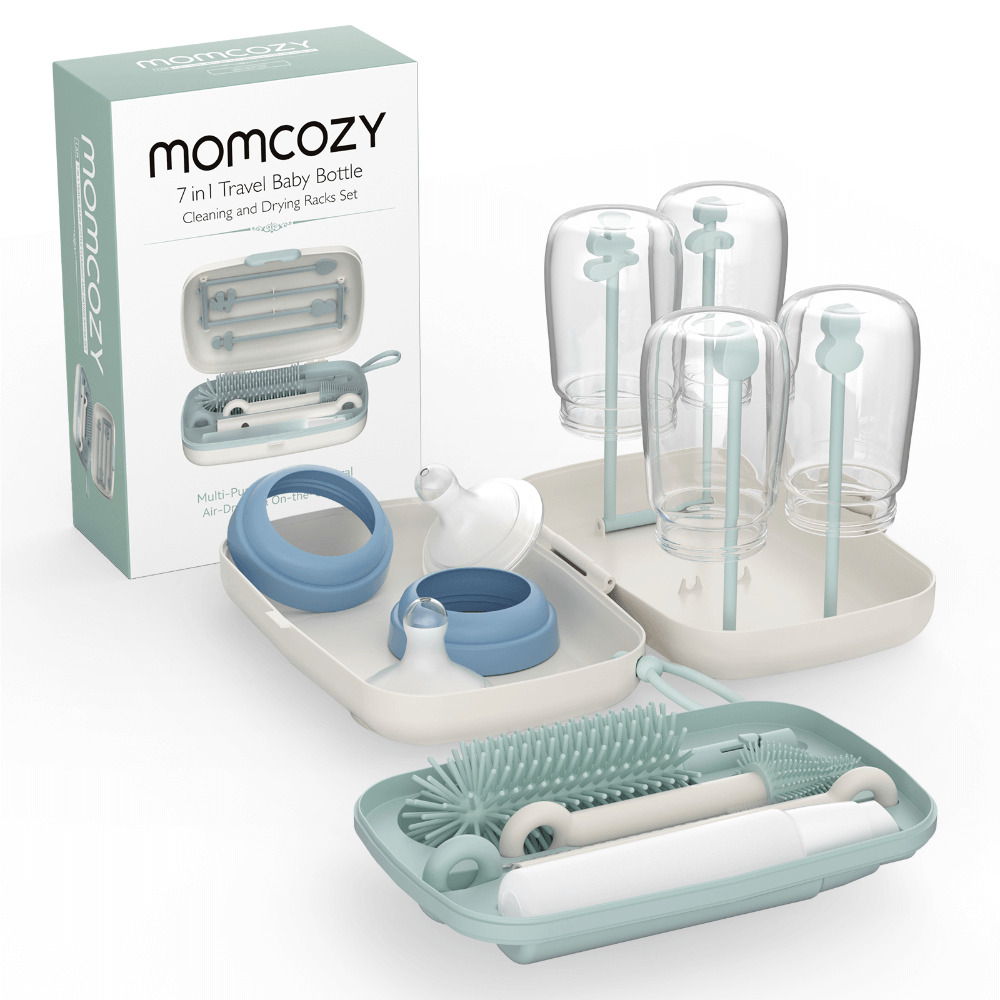 Momcozy Weaning Accessories Push-Press Design Bottle Brush Kit - Classic Style Green