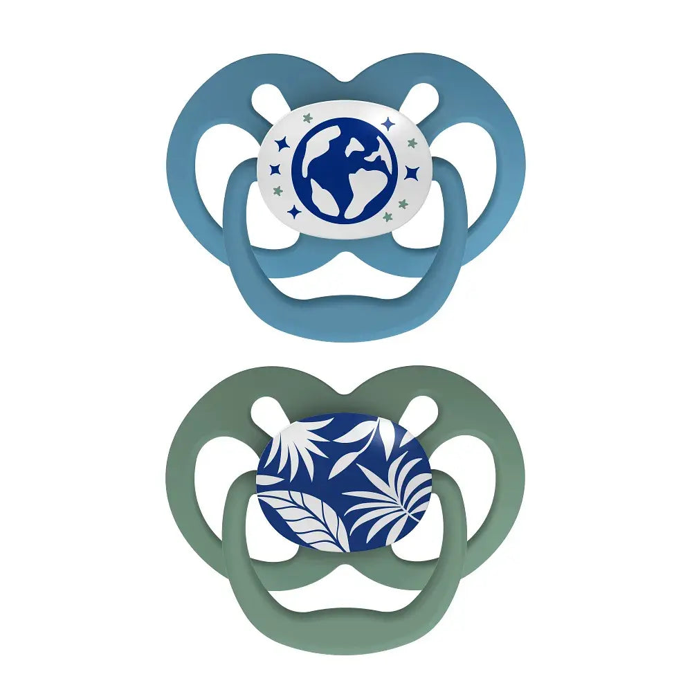 Dr. Brown's Advantage Pacifier, Stage 2, Glow in the Dark, Blue Nature, 2-Pack (PA22004-P4.R1)