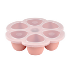 Beaba Silicone Multiportion Tray with Airtight Lid for Baby Food Storage - Ideal Container for Storing Snacks & Baby Meals, Easy Grip, Freezer & Microwave Safe, 6 Servings of 90ml Each