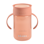 Beaba 360° Baby Learning Cup with Anti-Drip Disc, Patented Anti-Leak System, Dual handle & Spillproof Sippy Cup for Toddlers, Lightweight & Easy Grip Removable Handles, with Hygienic Lid, 340 ml, 12 Months+