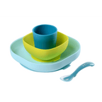 Beaba Silicone 4 Piece Baby Meal Set – Suction Plate, Suction Bowl, Anti-Slip Cup & 2nd Stage Spoon, Non-Slip, Unbreakable, Easy to Clean, BPA-Free Baby Feeding Set for Mess-Free Mealtime Essentials, 4M+