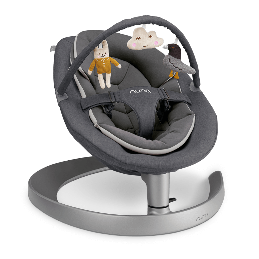 Nuna Leaf Grow Baby Bouncer|Sleek Design|Rock Solid Base with Motion Lock|3 Ergonomic Recline Positions|New Born to 60 kg - Granite