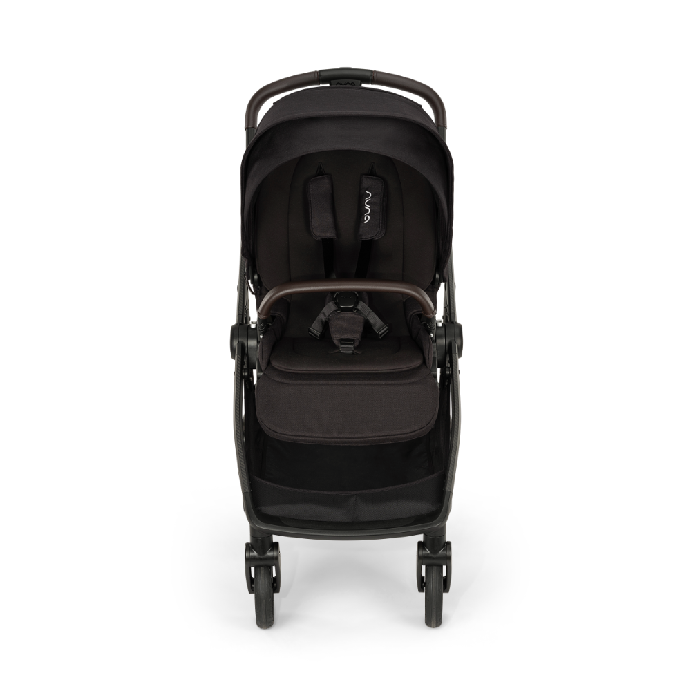 Nuna Swiv Baby Stroller-All Wheel 360 Degree Rotation-3 Positions Adjustable Parent Handle Bar-One Hand Fold-Travel System Compatible-Includes Rain Cover, Travel bag, Post Adaptors-2 Years Warranty-For 0 to 4Y (Upto 22 Kg)-Caviar