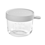 Beaba Glass Storage Container - Ideal Airtight Container for Storing Baby Snacks and Meals with Graduation Measuring Scale, Heat, Freeze, Sterilization, and Microwave Safe, 150ML