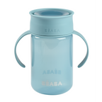 Beaba 360° Baby Learning Cup with Anti-Drip Disc, Patented Anti-Leak System, Dual handle & Spillproof Sippy Cup for Toddlers, Lightweight & Easy Grip Removable Handles, with Hygienic Lid, 340 ml, 12 Months+