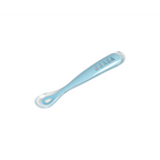 Beaba 1st Stage Silicone Spoon - Baby Led Weaning Self Feeding Training Spoon with Ultra Soft Tip, Gum Friendly, Ergonomic Handles, BPA Free, 4m+