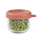 Beaba Glass Storage Container - Ideal Airtight Container for Storing Baby Snacks and Meals with Graduation Measuring Scale, Heat, Freeze, Sterilization, and Microwave Safe, 150ML