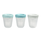 Beaba Silicone Storage Container - Ideal Airtight Container for Storing Baby Snacks and Meals, Stackable & Interlocking Design, Travel Friendly, 200ML, Set of 3