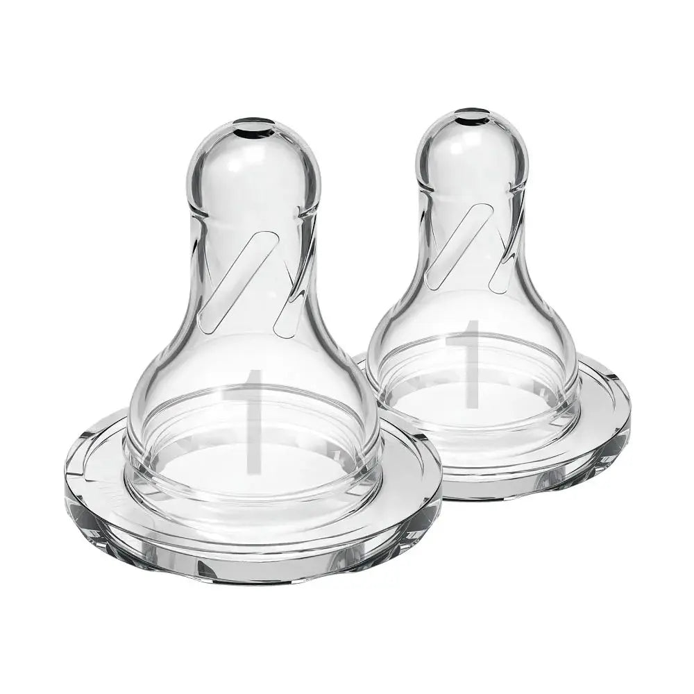 Dr. Brown's Natural Flow Narrow Baby Bottle Silicone Level 1 Nipple, 2-Pack