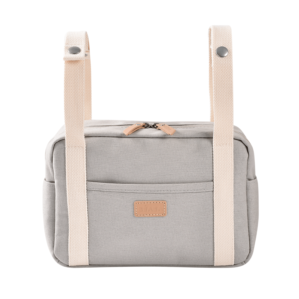 Beaba Mini Paris Baby Diaper Bag – Multifunctional Travel Baby Bag with 5L Capacity, Multi-Pocket Organizer with Stroller Clips, 100% Cotton, Ideal for Moms & Dads
