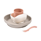 Beaba Silicone 4 Piece Baby Meal Set – Suction Plate, Suction Bowl, Anti-Slip Cup & 2nd Stage Spoon, Non-Slip, Unbreakable, Ergonomic Design, Easy to Clean, BPA-Free Baby Feeding Set for Mess-Free Mealtime Essentials, 4M+