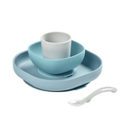 Beaba Silicone 4 Piece Baby Meal Set – Suction Plate, Suction Bowl, Anti-Slip Cup & 2nd Stage Spoon, Non-Slip, Unbreakable, Easy to Clean, BPA-Free Baby Feeding Set for Mess-Free Mealtime Essentials, 4M+