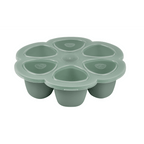 Beaba Silicone Multiportion Tray with Airtight Lid for Baby Food Storage - Ideal Container for Storing Snacks & Baby Meals, Easy Grip, Freezer & Microwave Safe, 6 Servings of 90ml Each