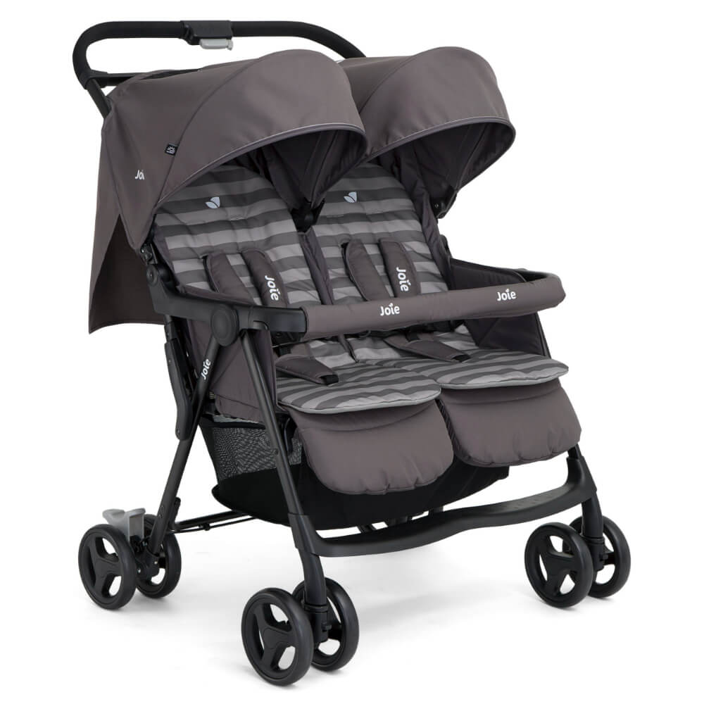 Joie Aire Twin Stroller with Rain Cover - Rosy & Sea