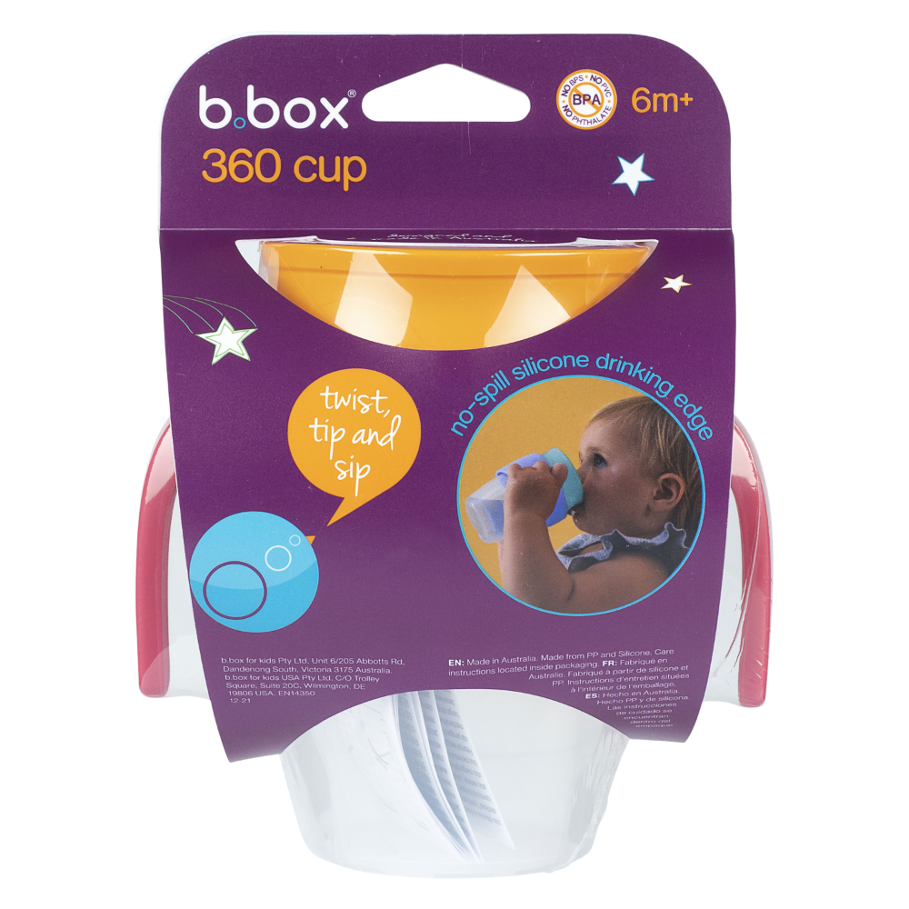 B.Box 360 Cup for Toddler - Spill-Proof Drinking with Lip-Activated Seal