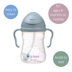 B.Box Weighted Straw Sippy Cup (240ml) - No Leak Design, Flip-Top Lid & Easy-Grip Handles