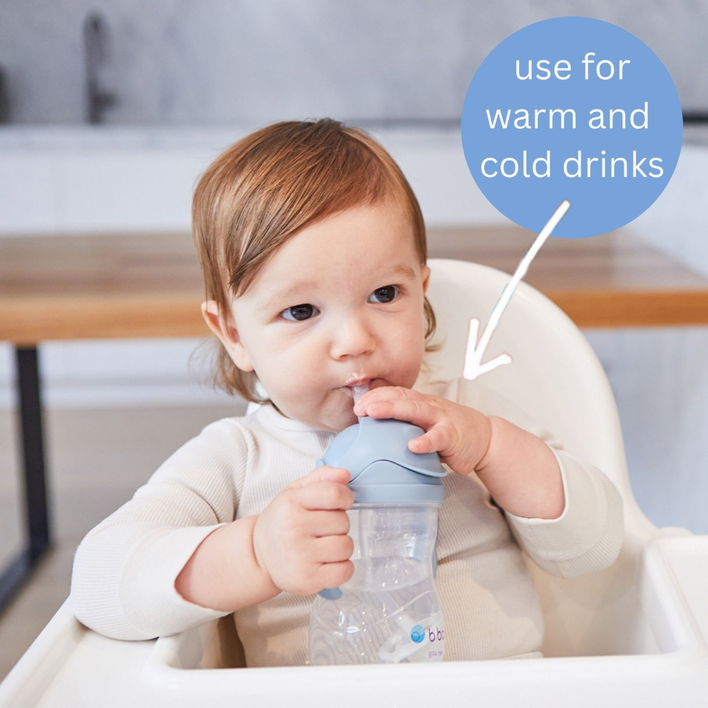 B.Box Weighted Straw Sippy Cup (240ml) - No Leak Design, Flip-Top Lid & Easy-Grip Handles