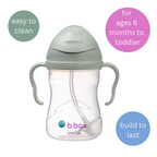 B.Box Weighted Straw Sippy Cup (240ml) - No Leak Design, Flip-Top Lid & Easy-Grip Handles