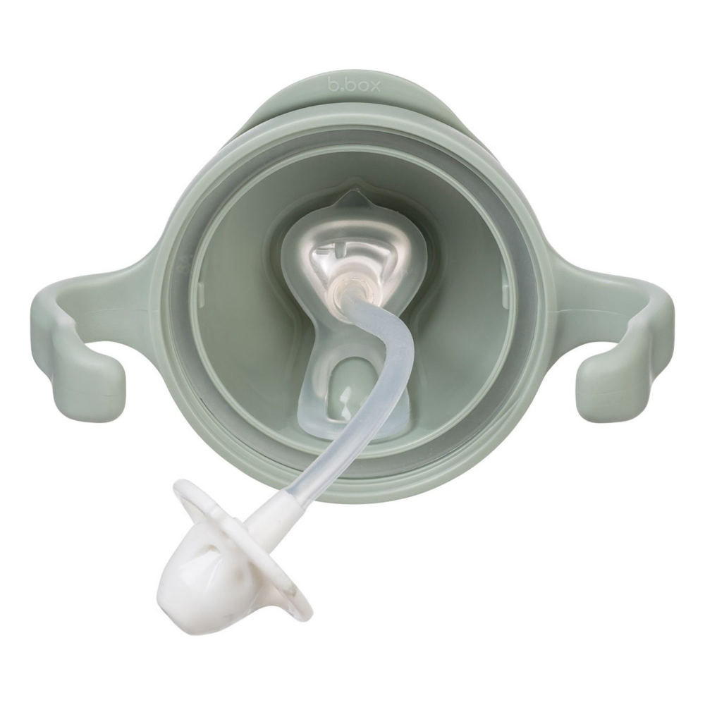B.Box Weighted Straw Sippy Cup (240ml) - No Leak Design, Flip-Top Lid & Easy-Grip Handles