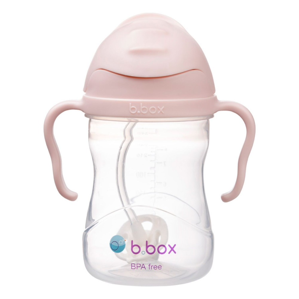 B.Box Weighted Straw Sippy Cup (240ml) - No Leak Design, Flip-Top Lid & Easy-Grip Handles
