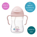 B.Box Weighted Straw Sippy Cup (240ml) - No Leak Design, Flip-Top Lid & Easy-Grip Handles