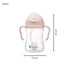 B.Box Weighted Straw Sippy Cup (240ml) - No Leak Design, Flip-Top Lid & Easy-Grip Handles