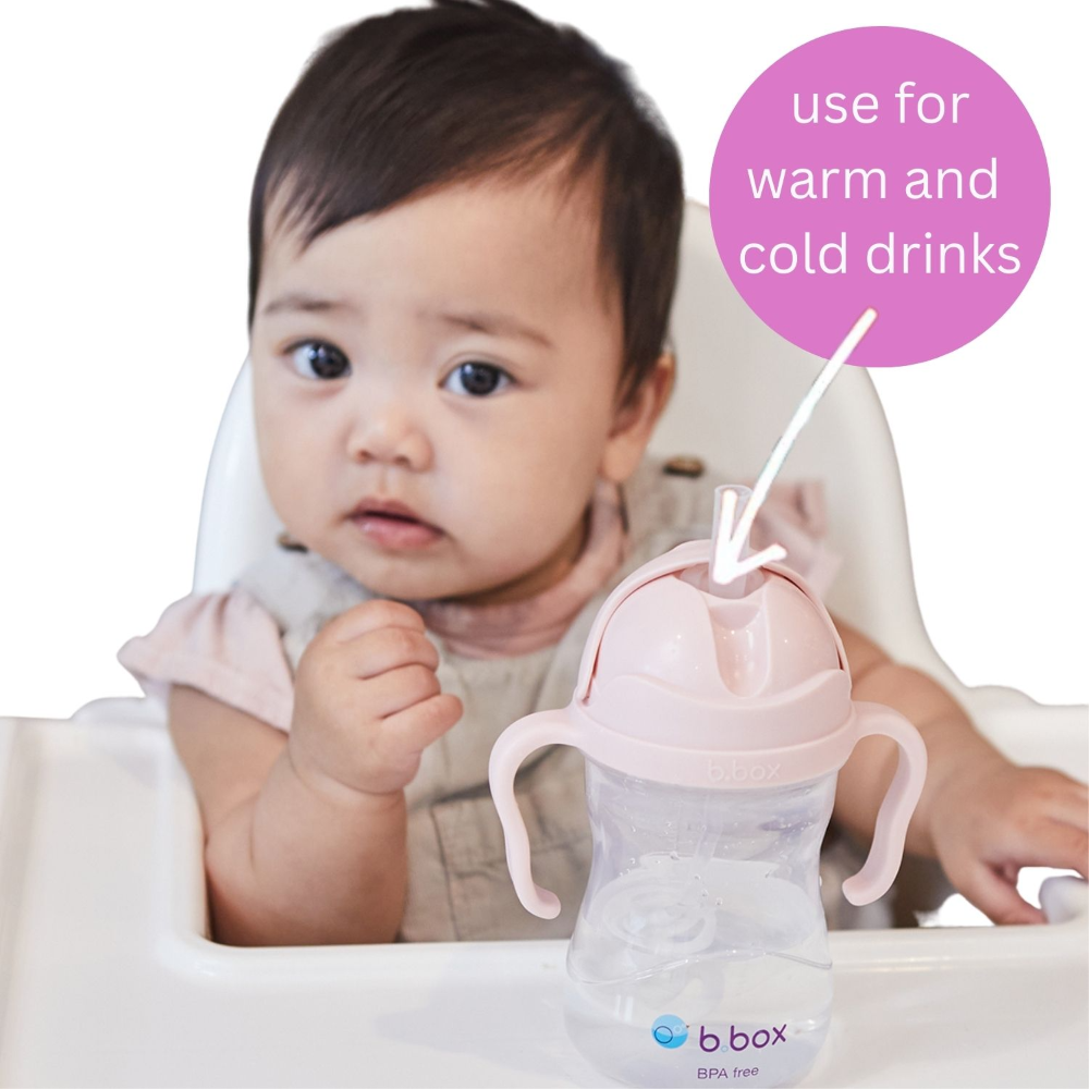 B.Box Weighted Straw Sippy Cup (240ml) - No Leak Design, Flip-Top Lid & Easy-Grip Handles