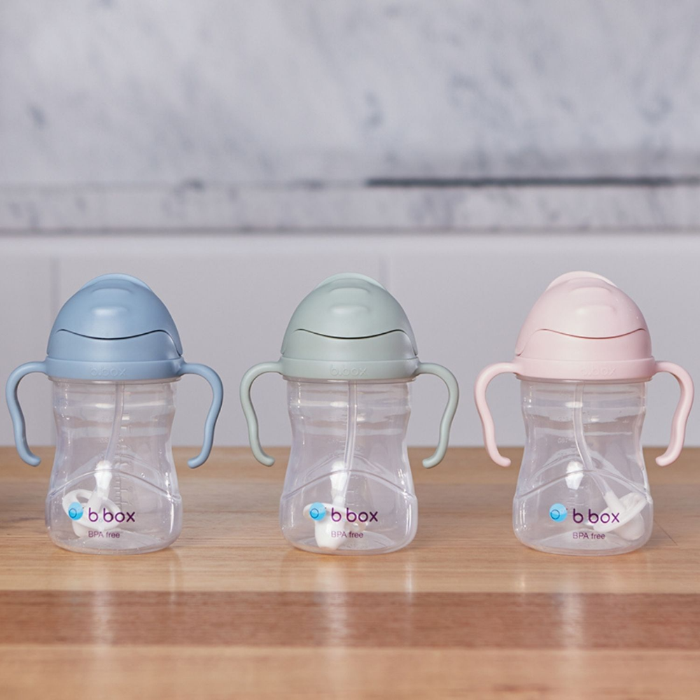 B.Box Weighted Straw Sippy Cup (240ml) - No Leak Design, Flip-Top Lid & Easy-Grip Handles