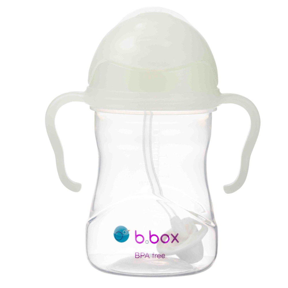 B.Box Weighted Straw Sippy Cup (240ml) - No Leak Design, Flip-Top Lid & Easy-Grip Handles