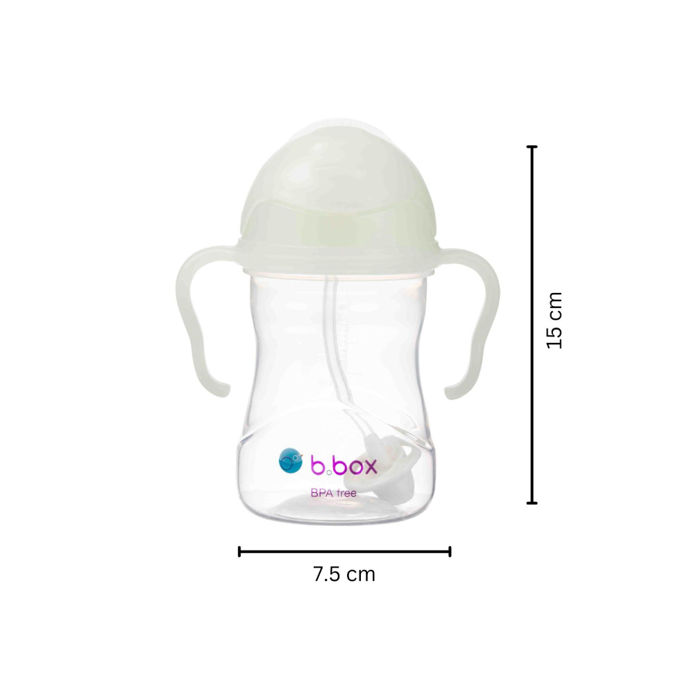 B.Box Weighted Straw Sippy Cup (240ml) - No Leak Design, Flip-Top Lid & Easy-Grip Handles