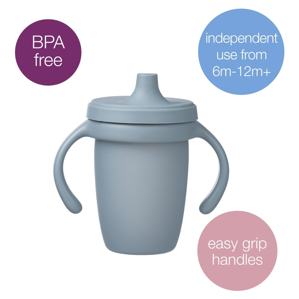 B.Box Soft Silicone Spout Cup - Spill Proof & Transition Friendly with Removable Lid & Handles 240ml Capacity