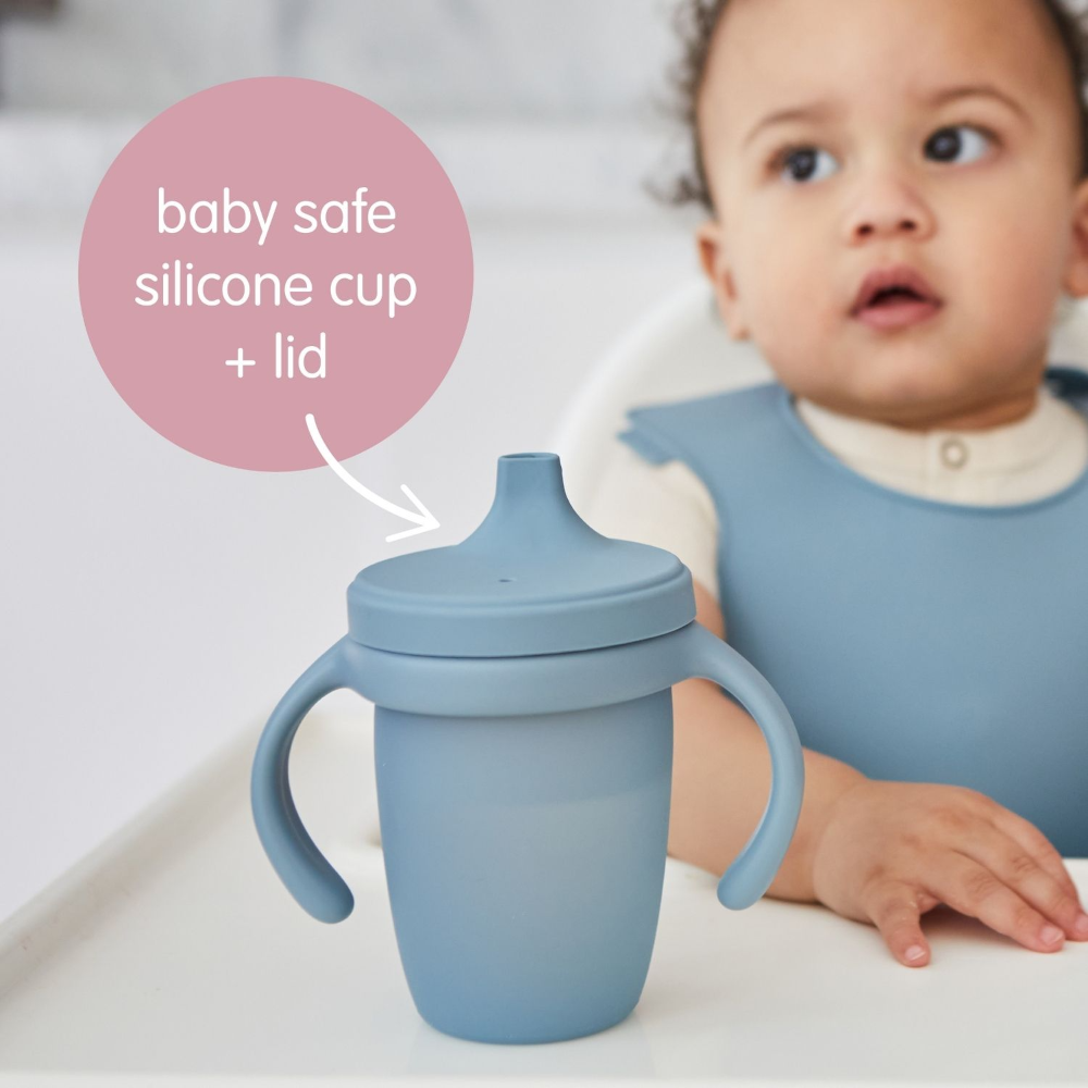 B.Box Soft Silicone Spout Cup - Spill Proof & Transition Friendly with Removable Lid & Handles 240ml Capacity