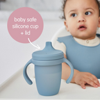 B.Box Soft Silicone Spout Cup - Spill Proof & Transition Friendly with Removable Lid & Handles 240ml Capacity
