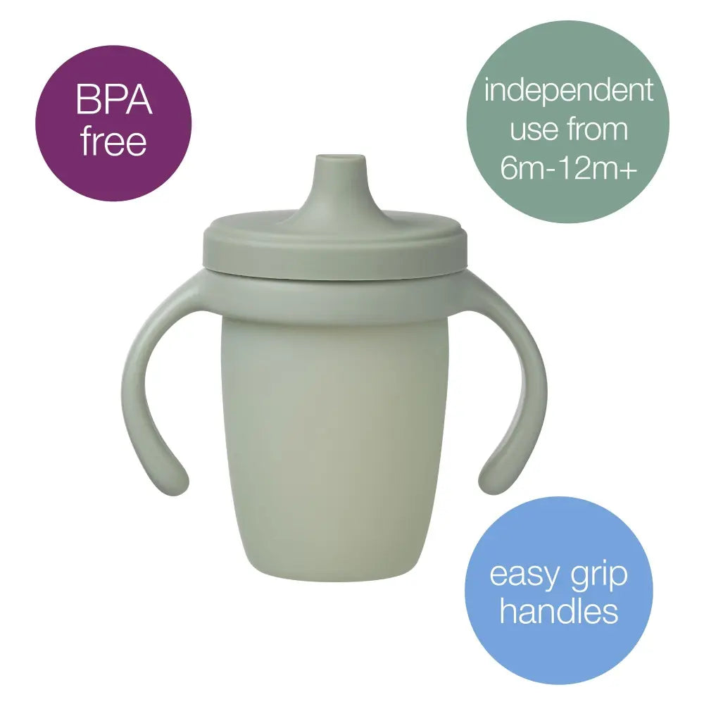 B.Box Soft Silicone Spout Cup - Spill Proof & Transition Friendly with Removable Lid & Handles 240ml Capacity
