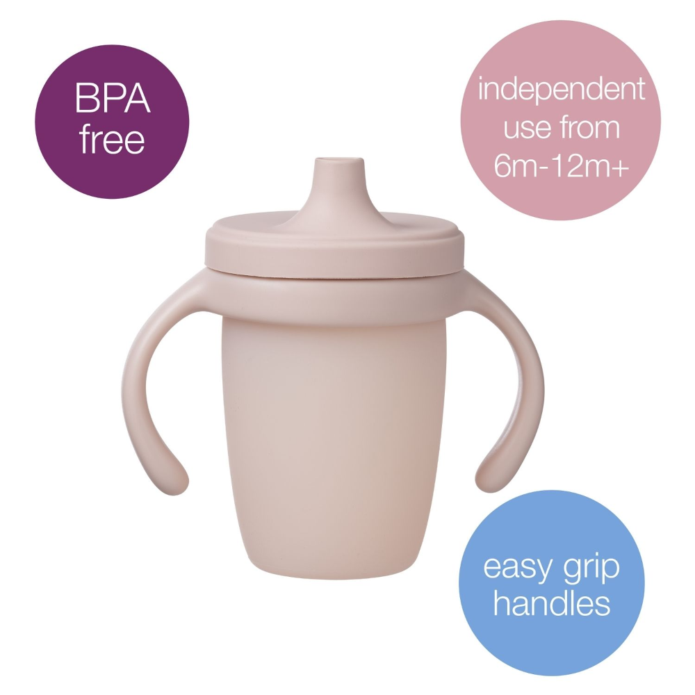B.Box Soft Silicone Spout Cup - Spill Proof & Transition Friendly with Removable Lid & Handles 240ml Capacity