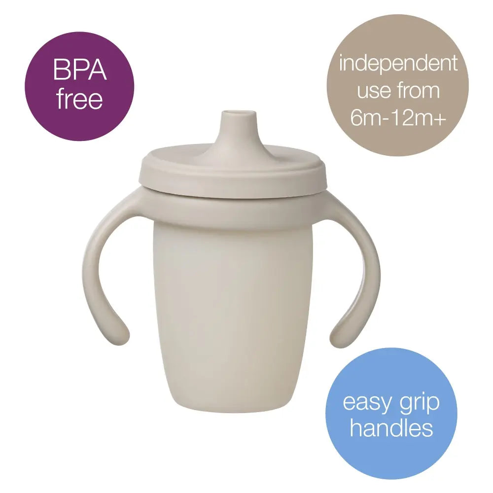 B.Box Soft Silicone Spout Cup - Spill Proof & Transition Friendly with Removable Lid & Handles 240ml Capacity