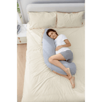 Momcozy Maternity Accessory J Shaped Maternity Body Pillow - Grey