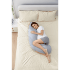 Momcozy Maternity Accessory J Shaped Maternity Body Pillow - Grey