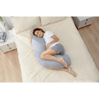 Momcozy Maternity Accessory J Shaped Maternity Body Pillow - Grey