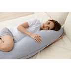 Momcozy Maternity Accessory J Shaped Maternity Body Pillow - Grey