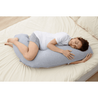Momcozy Maternity Accessory J Shaped Maternity Body Pillow - Grey