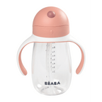 Beaba 2-in-1 Baby Sipper Water Bottle, Anti Spill Sippy Cup with Soft Silicone Straw for Toddlers, Kids, 100% Waterproof, Easy to Open, Removable Handles, Tritan and Silicone - 300 ml, 8m+