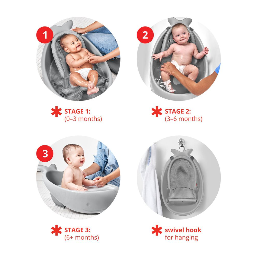 Skip Hop Moby Smart Sling Non Slip 3 Stage Bath Tub