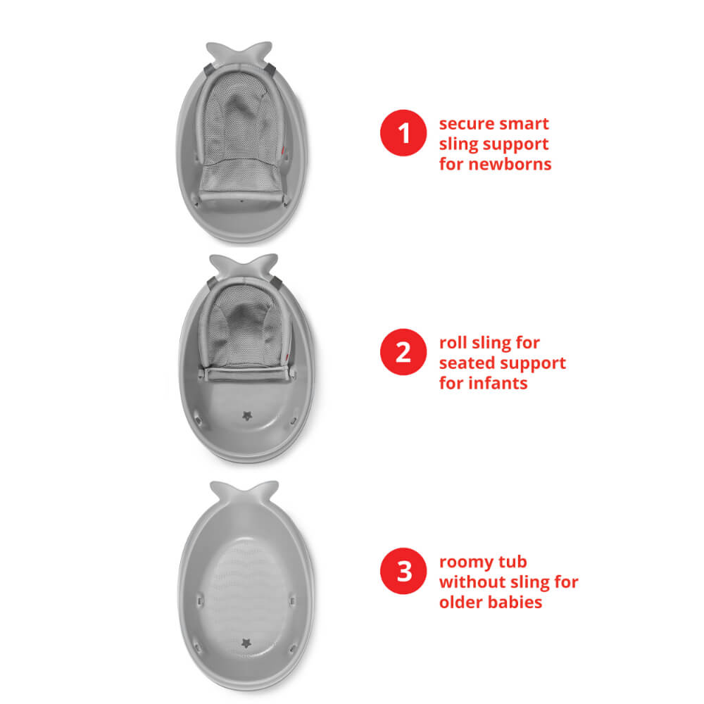 Skip Hop Moby Smart Sling Non Slip 3 Stage Bath Tub