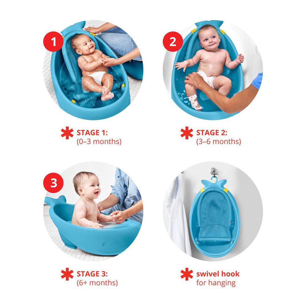 Skip Hop Moby Smart Sling Non Slip 3 Stage Bath Tub