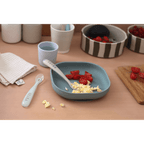 Beaba 1st Stage Silicone Spoon - Set of 2, Baby Led Weaning Self Feeding Training Spoon with Ultra Soft Tip, Gum Friendly, Ergonomic Handles, BPA Free, 4m+
